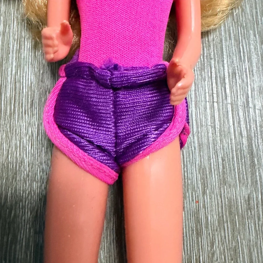 Vintage 1978 Mattel Barbie Doll Philippines Pink Bodysuit Purple Shorts Blonde
